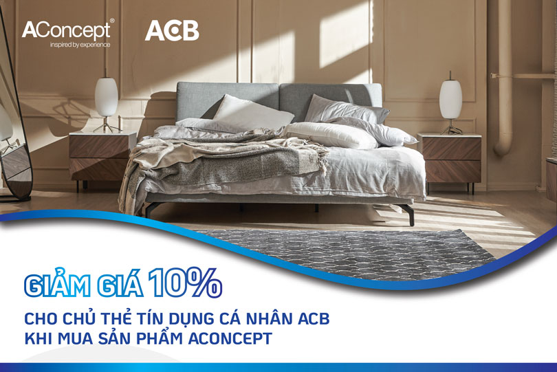 GIẢM GIÁ 10% TRÊN TỔNG HOÁ ĐƠN VỚI CHỦ THẺ TÍN DỤNG CÁ NHÂN ACB